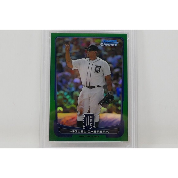 2012 Bowman Chrome #36 Miguel Cabrera Green Refractor Tigers  2012 Bowman Chrome #36 Miguel Cabrera Green Refractor 🔥PSA 10 GEM MINT🔥LOW POP
